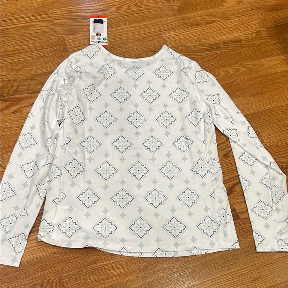Hang Ten White Gray Long Sleeve Tee upf 50 medium new women’s rash guard - Picture 7 of 8